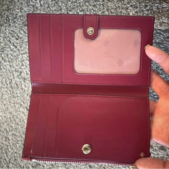 Kate Spade Raspberry Pebbled Wallet - Picture 2 of 3